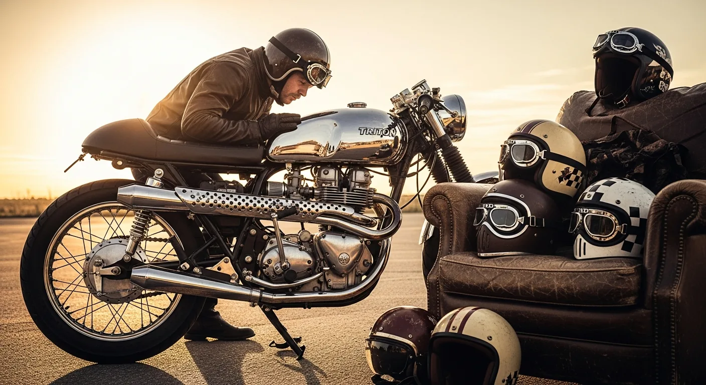 Cascos Cafe Racer action