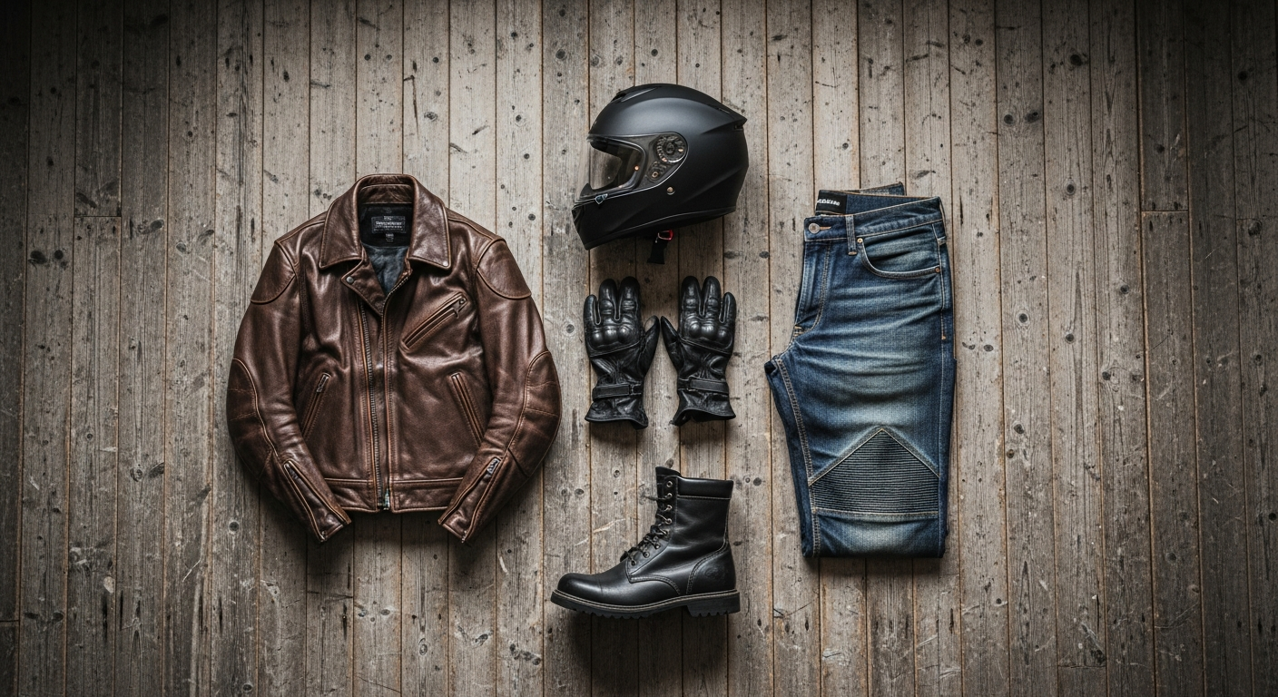 Combinar pantalón con chaqueta, botas y guantes - pantalones moto hombre