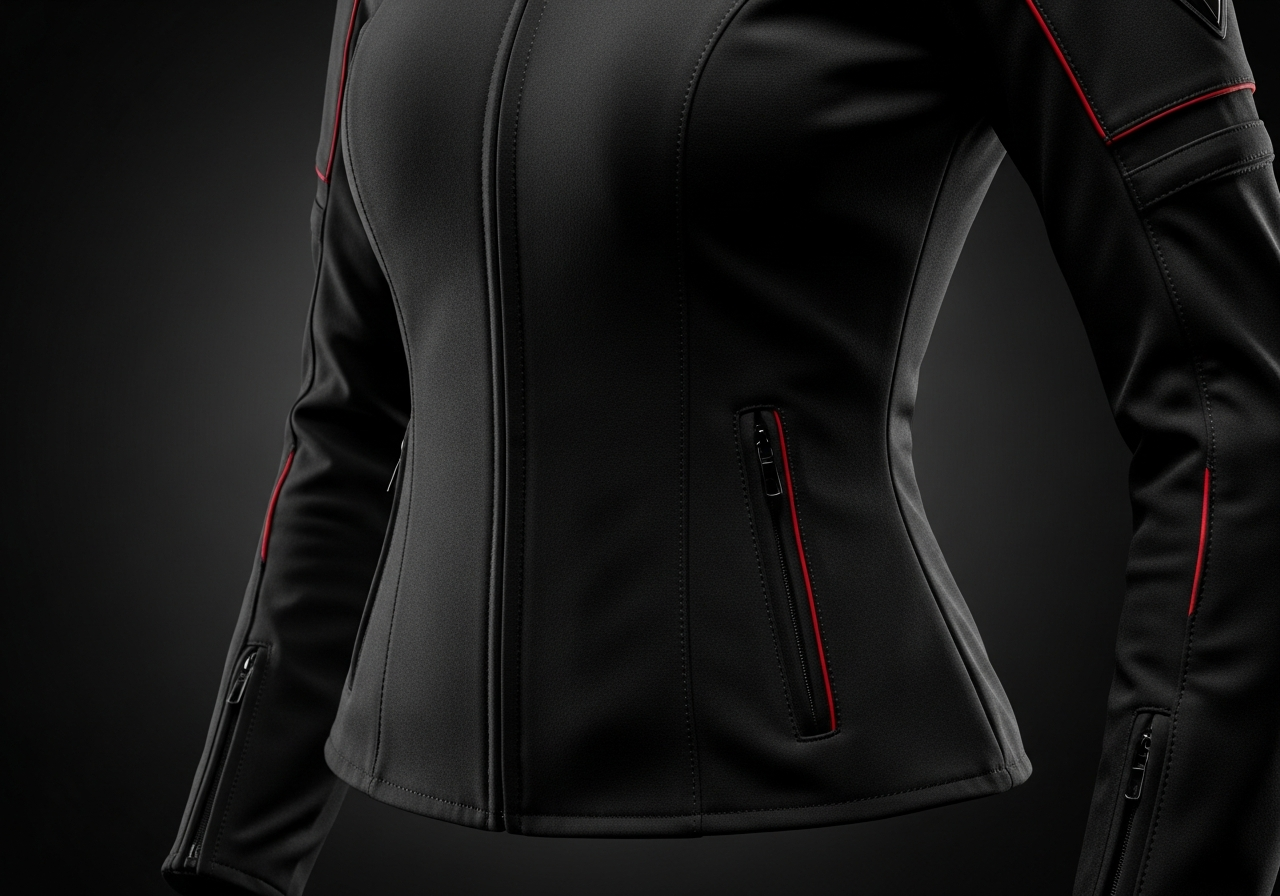 Chaqueta moto mujer 2026 guía de compra completa - close-up of women specific motorcycle jacket fit features: t