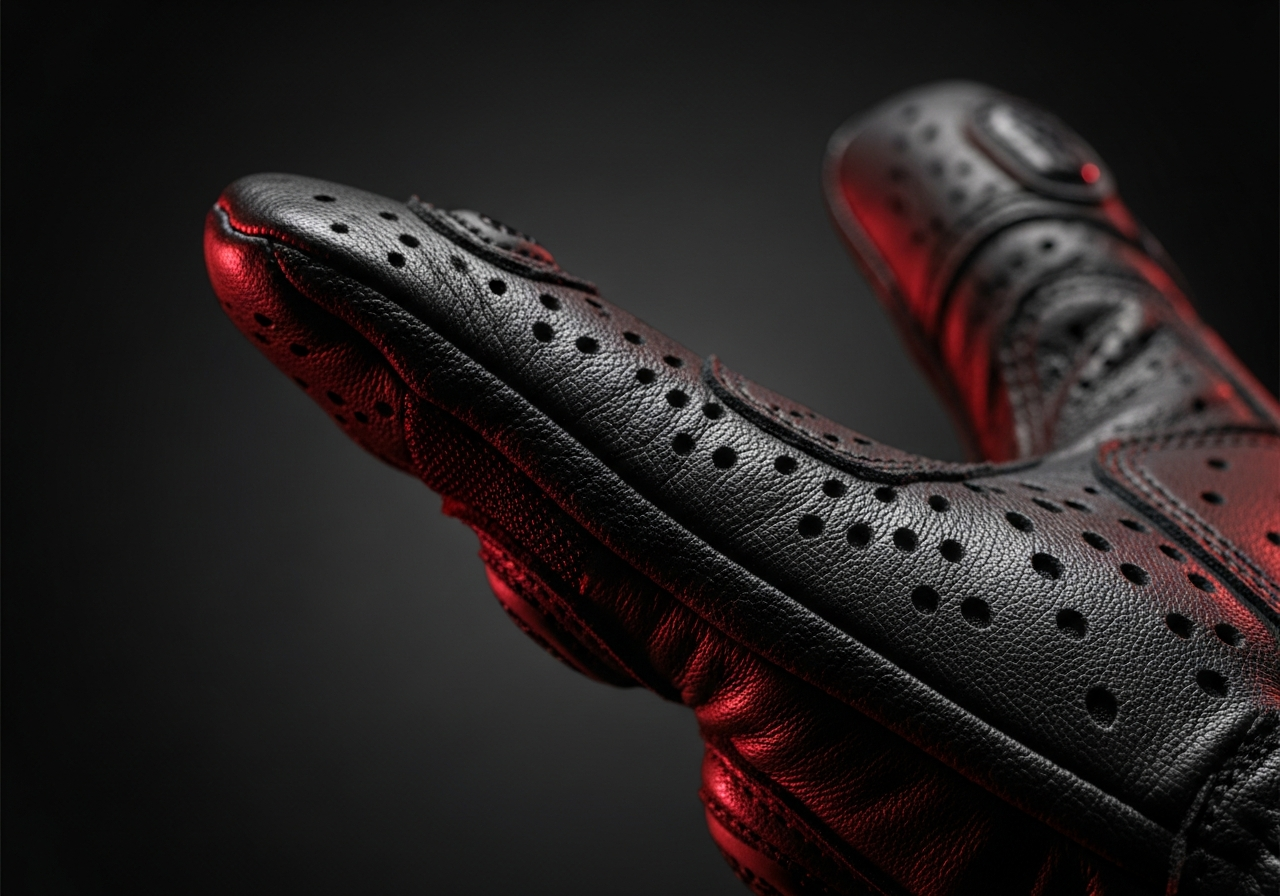 Guantes moto verano 2026 frescos y seguros - macro of perforated leather palm with airflow design on summ