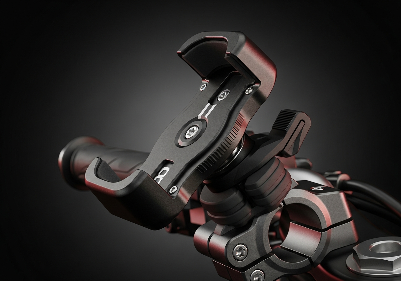 Soporte móvil moto - Quad Lock vs SP Connect - cuál elegir - macro twist-and-lock mechanism Quad Lock motorcycle phone mo