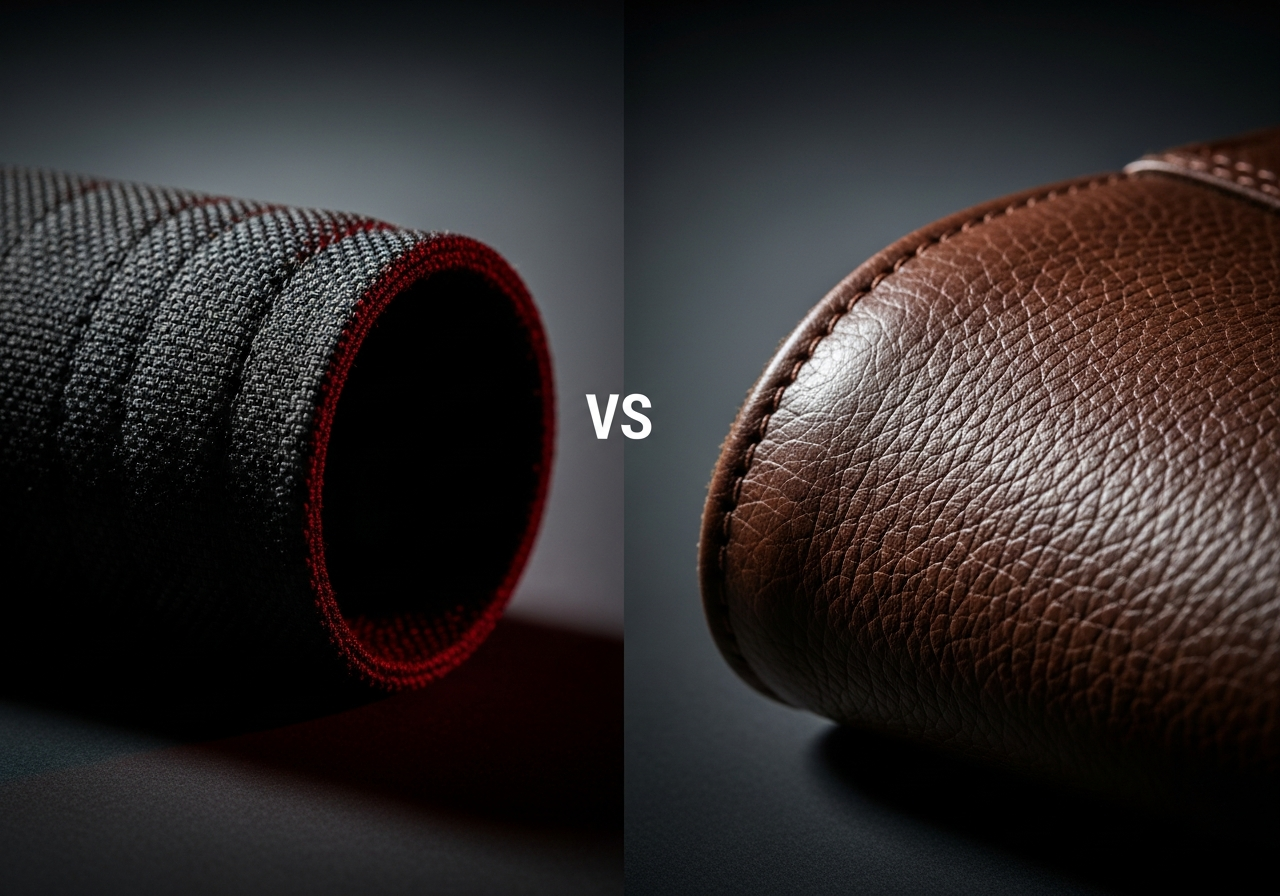 Pantalones moto cordura vs cuero - pros, contras y precios - macro Cordura 500D fabric weave detail vs full grain leather