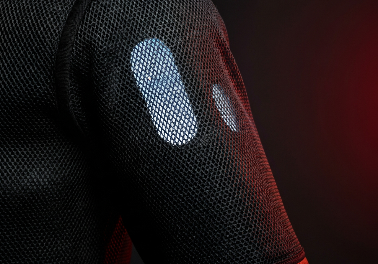 Equipamiento moto para verano- combatir el calor con seguridad - Detail of mesh ventilated motorcycle jacket showing airflow 