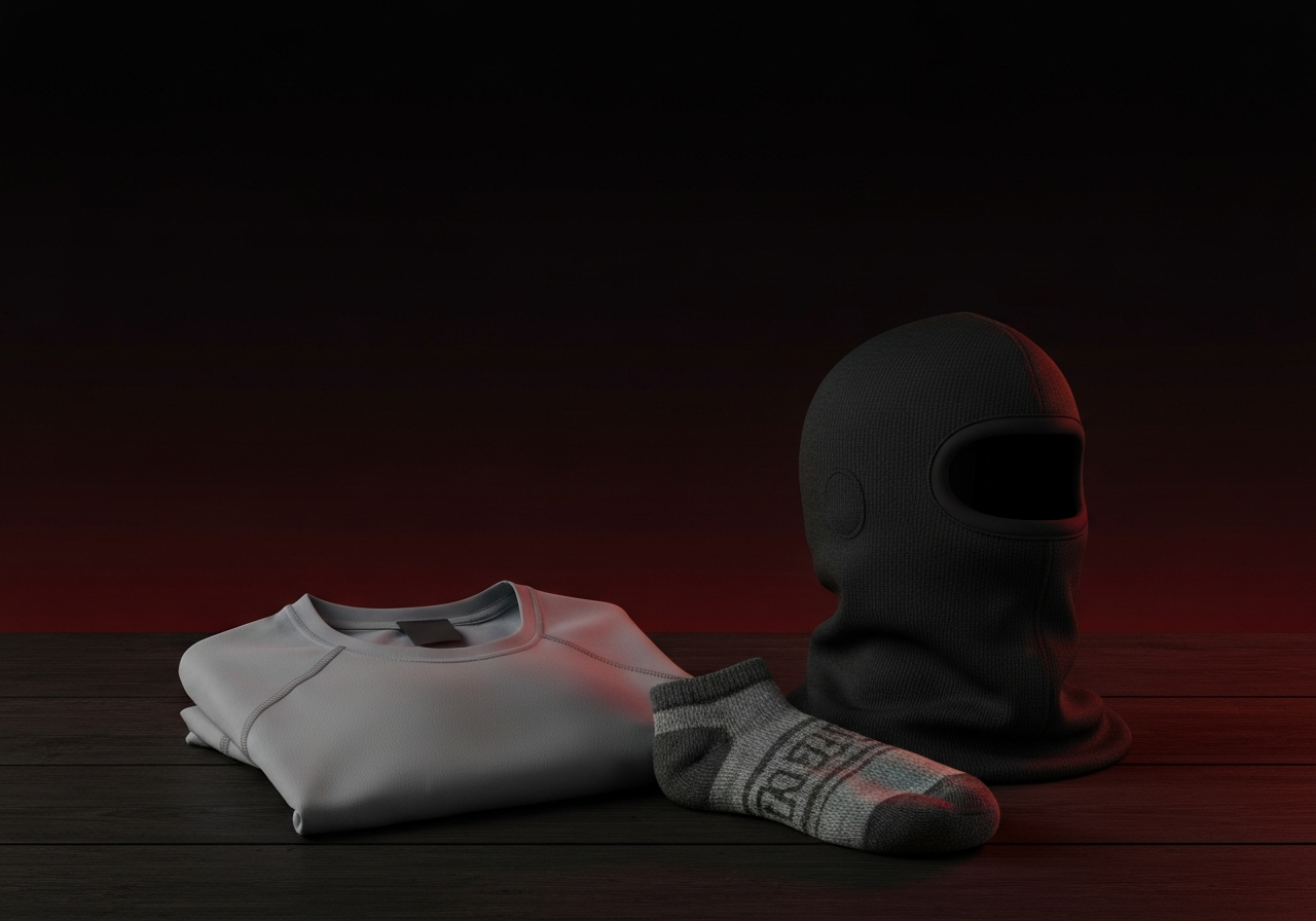 Equipamiento moto para invierno- guia anti-frio completa - Thermal base layer shirt folded next to wool socks and balac