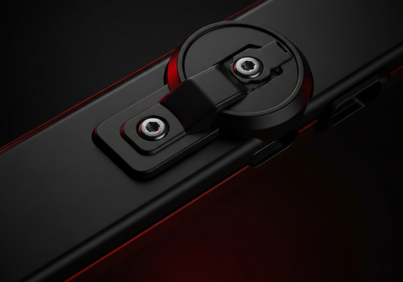 Soporte movil moto- Quad Lock vs SP Connect 2026 - Macro detail of Quad Lock twist-lock mechanism on phone case