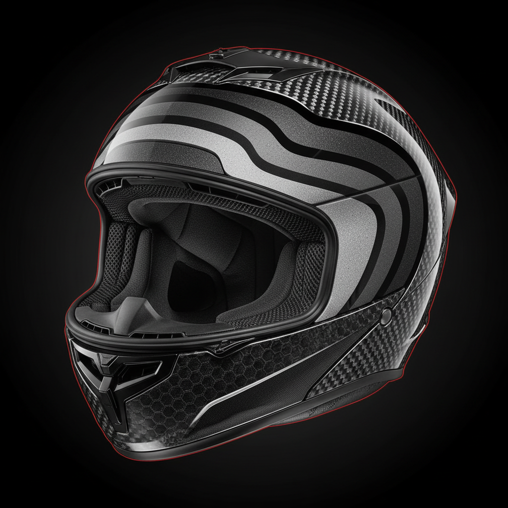Materiales cascos moto en outlet · guía completa 2026 motostore - Cross section diagram of motorcycle helmet showing EPS foam 