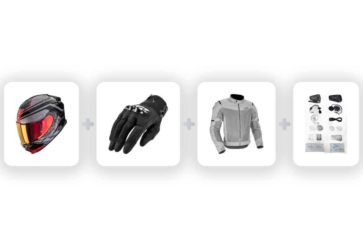 Casco + Guantes + Chaqueta + Intercom — Chollo Kit de moto en Valencia con 82,80 € de ahorro