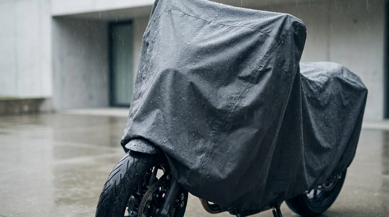 Funda impermeable para moto: columna de agua y costuras selladas · Outlet MotoStore Valencia