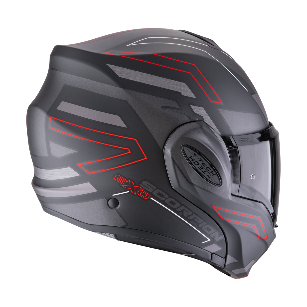 Casco Scorpion Exo-Tech Evo Conquer Negro Mate-Rojo - imagen 2