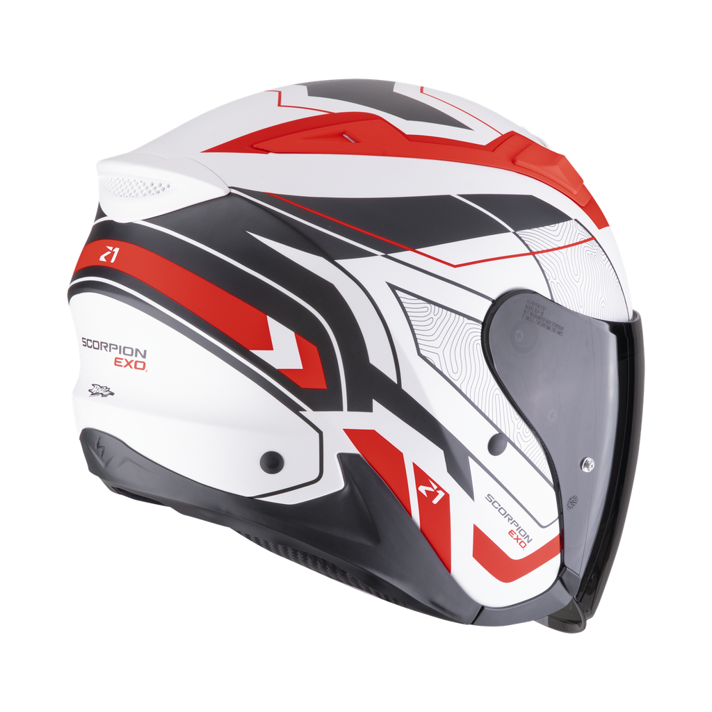 Casco Scorpion Exo-Z1 Vue Blanco-Rojo-Negro Mate - imagen 2
