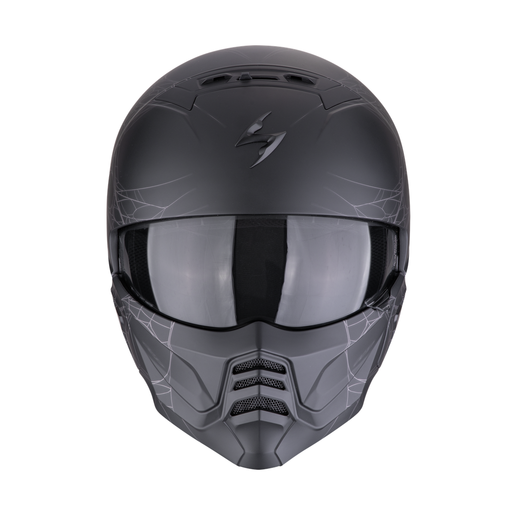 Casco Scorpion Exo-Combat II Spiderweb Negro Mate-Plata - imagen 1