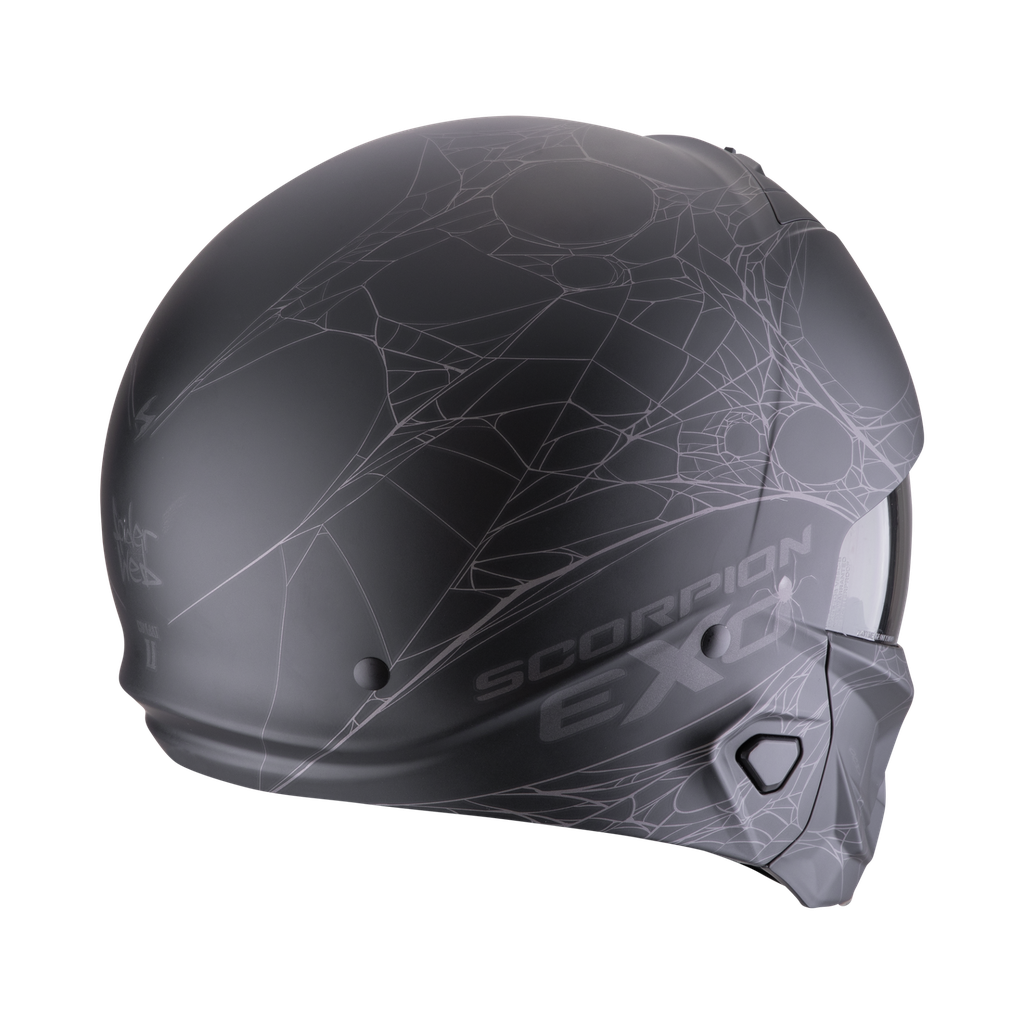 Casco Scorpion Exo-Combat II Spiderweb Negro Mate-Plata - imagen 2