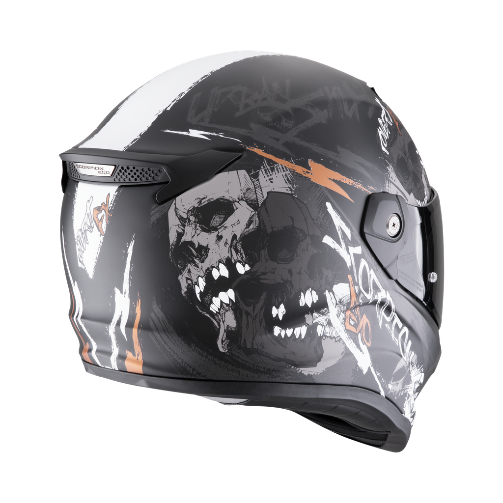 Casco Scorpion Covert Fx Skullz Mate Negro-Gris-Oro - imagen 2