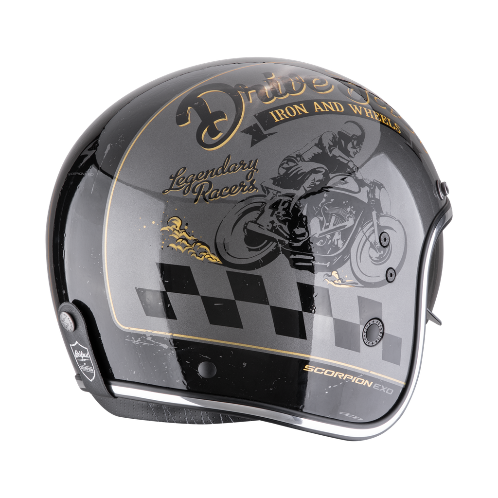 Casco Scorpion Belfast Evo Drive Fast Plata-Negro-Oro - imagen 2