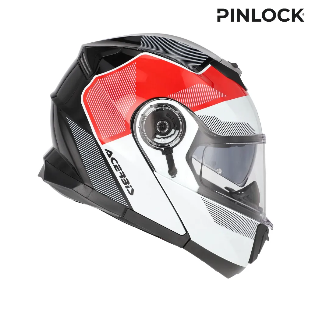 Casco Acerbis Serel 2206 Blanco Rojo - imagen 1