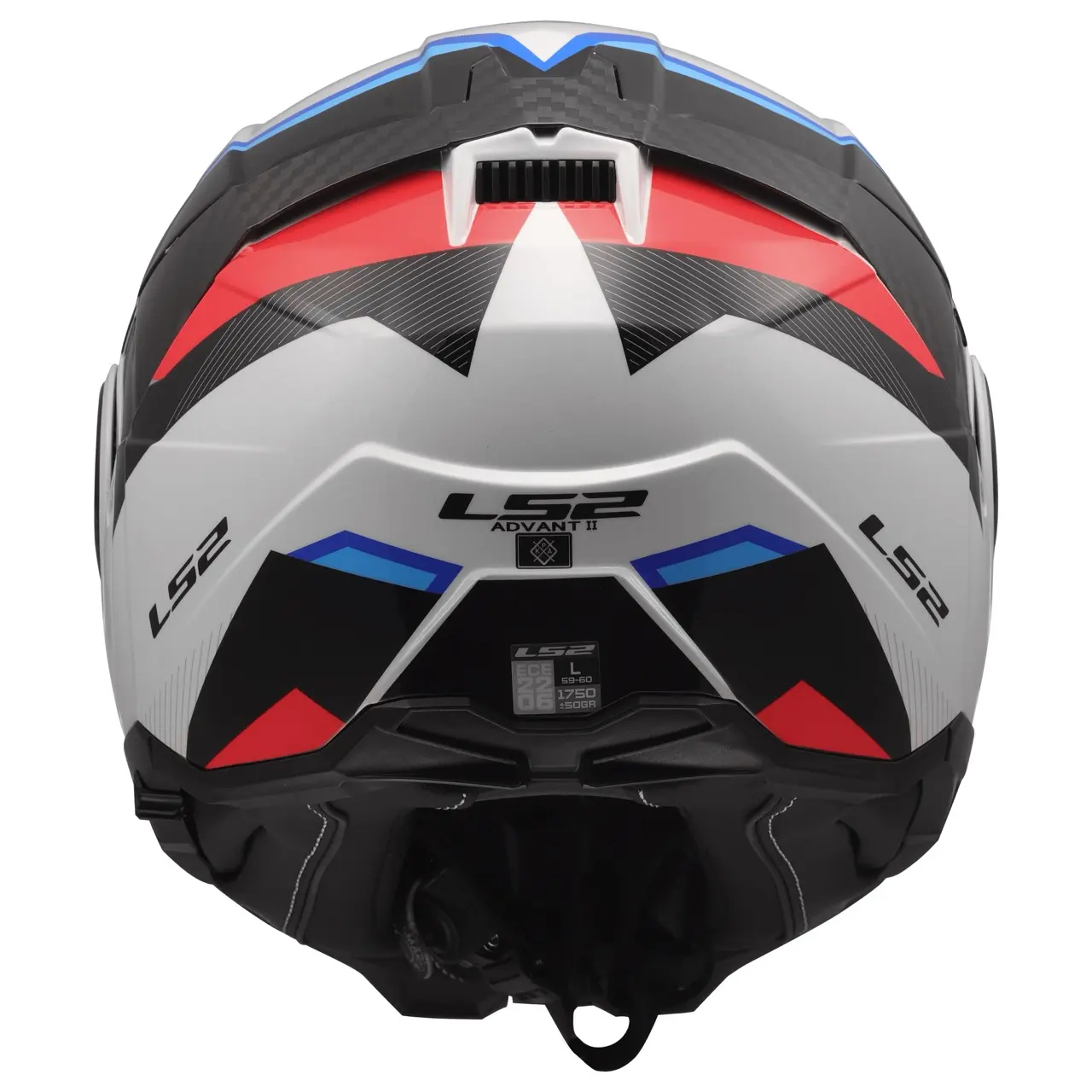 569102102-LS2 FF910 ADVANT II TRIPLE WHITE BLUE RED  (4) en tamaño grande.webp