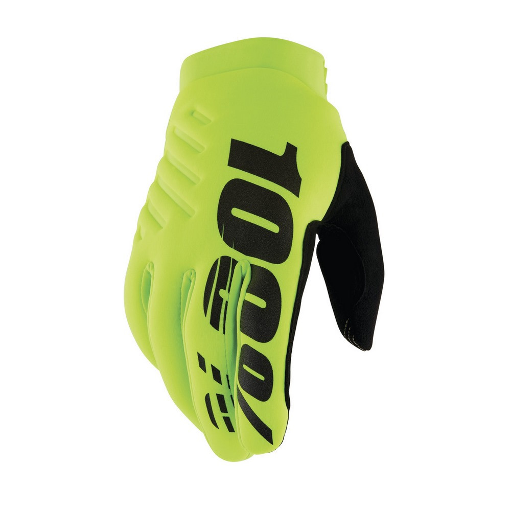 Guantes 100% Brisker Amarillo Fluor / Negro