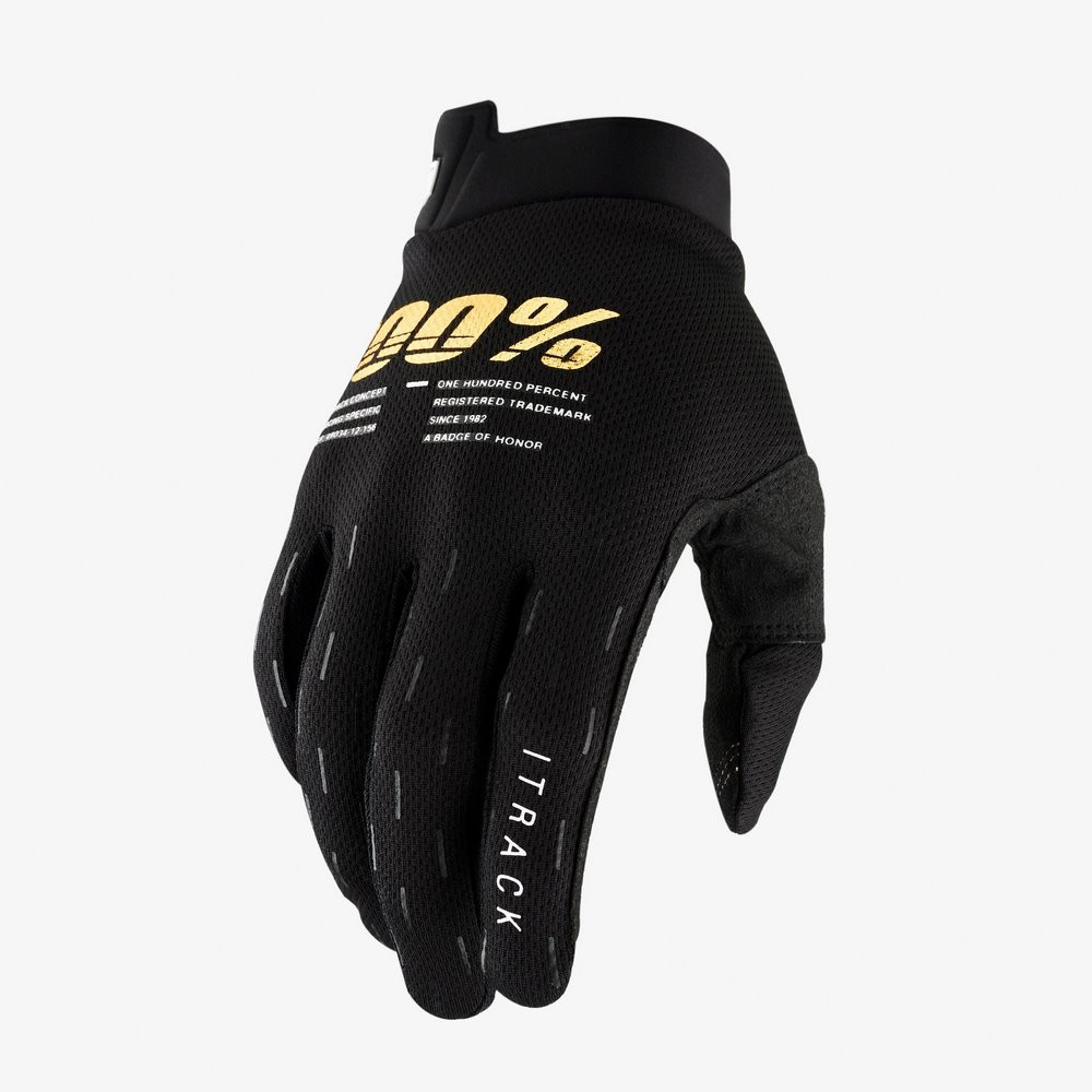 [1000800005] Guantes 100% Itrack Negro ·