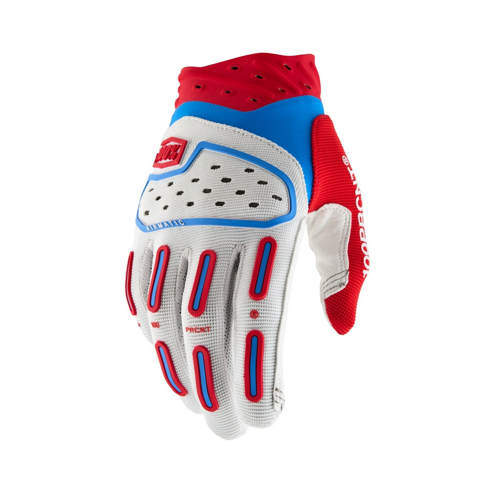 [1004100027] Guantes 100% Airmatic 2 Rojo / Blanco / Azul (M)