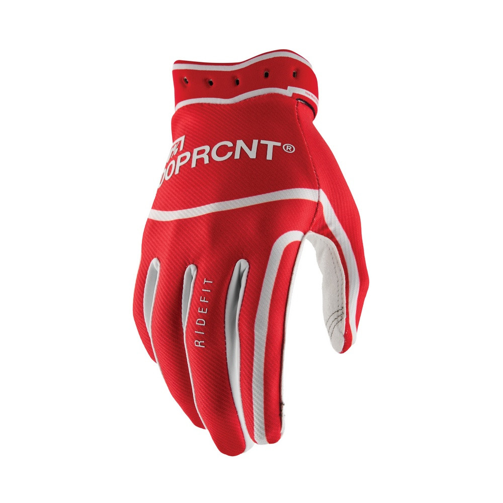 [1004600022] Guantes 100% Ridefit M2 Blanco / Rojo (M)