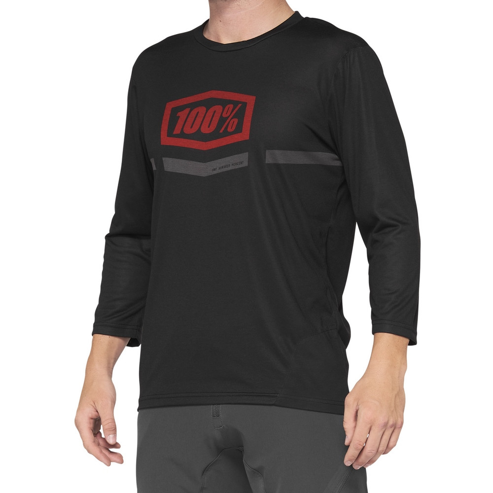 Jersey 100% Airmatic Manga 3/4 Negro/Rojo