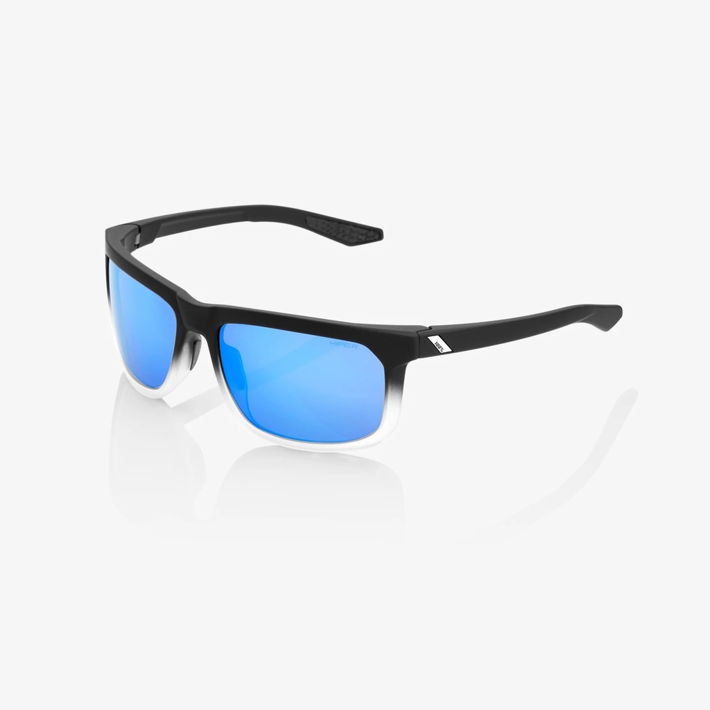 Gafas de Sol 100% Hakan Negro / Blanco / Hiper Azul Espejo ·