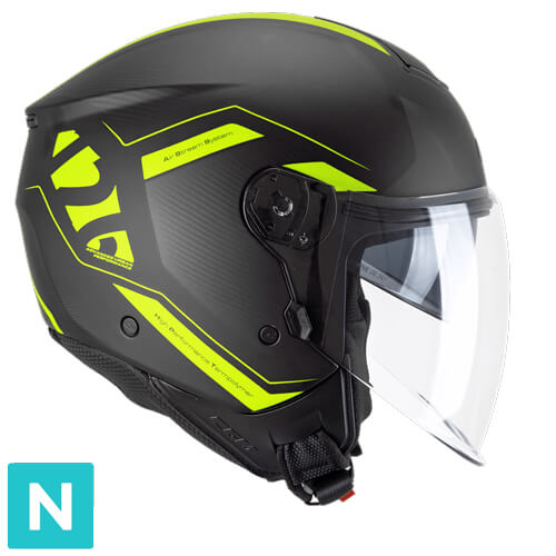 [126G-BLV-19 A1] Casco Jet CGM 126G IPE City Negro Amarillo Flúor Mate (XS)