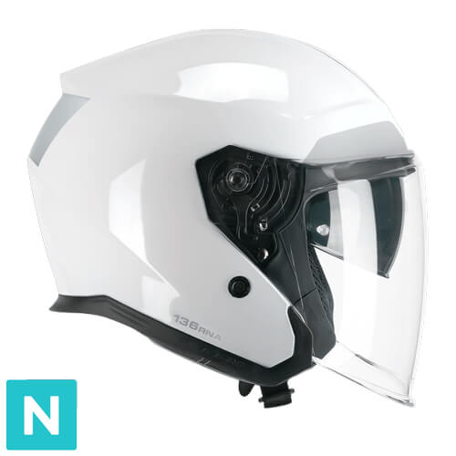 [136F-BLV-14 A1] Casco Jet CGM 136F RNA Fibra Mono Blanco (XS)