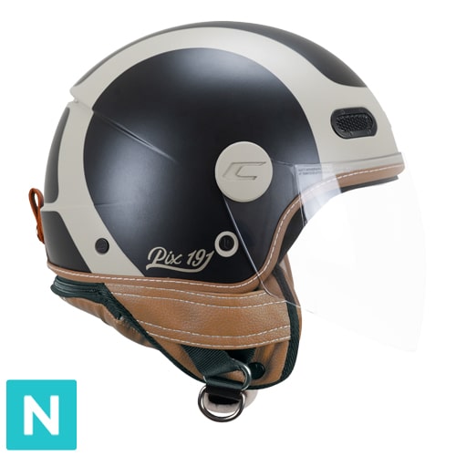 Casco Jet CGM 191G PIX Sprint Beige Negro Mate Larga