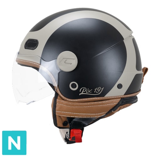 [191G-ASA-11 A1] Casco Jet CGM 191G PIX Sprint Beige Negro Mate Perfilada (XS)