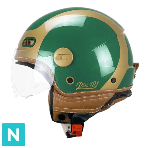 Casco Jet CGM 191G PIX Sprint Verde Oro Perfilada
