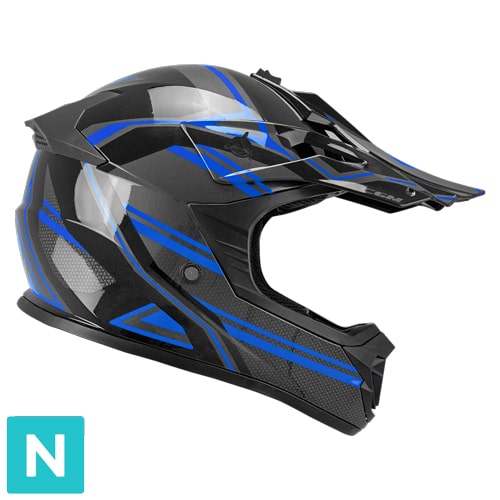 [267G-AFA-79 YE] Casco Infantil CGM 267G Dirt-x Fury Negro Gris Azul (YXL)