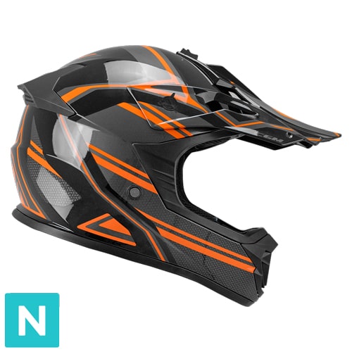 [267G-AFA-87 YE] Casco Infantil CGM 267G Dirt-x Fury Negro Gris Naranja (YXL)