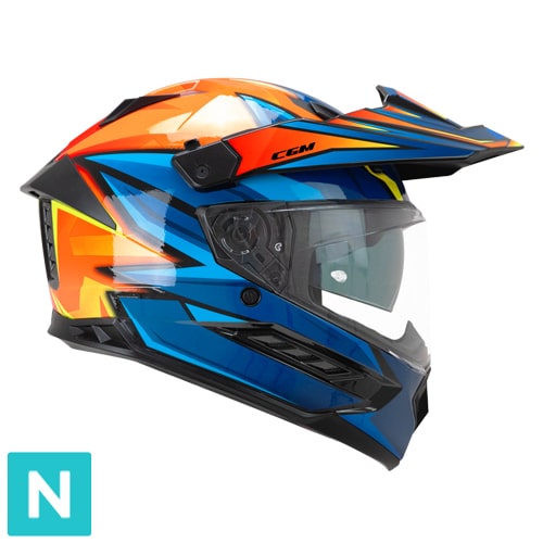 Casco Integral CGM 366X Dual Beat Azul Naranja Amarillo Flúor