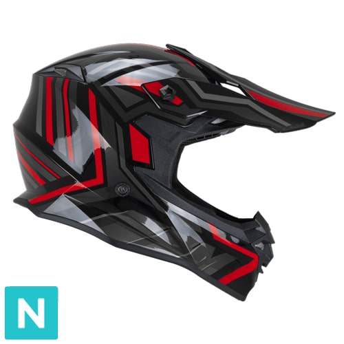 [367G-AFA-85 A1] Casco Integral CGM 367G Mud-x Fury Negro Gris Rojo (XS)