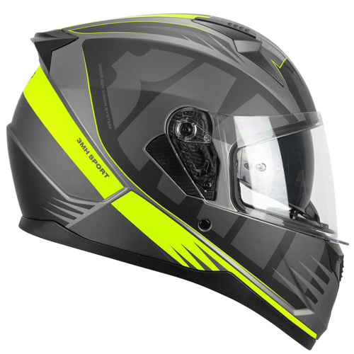 Casco Integral CGM 3MHG Speeder Sport Negro Amarillo Flúor Mate