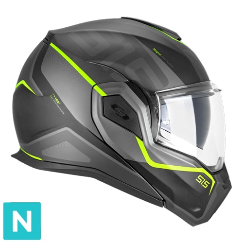 [515S-ALV-19 A1] Casco Modular CGM 515S Verso Race Negro Amarillo Flúor Mate (XS)