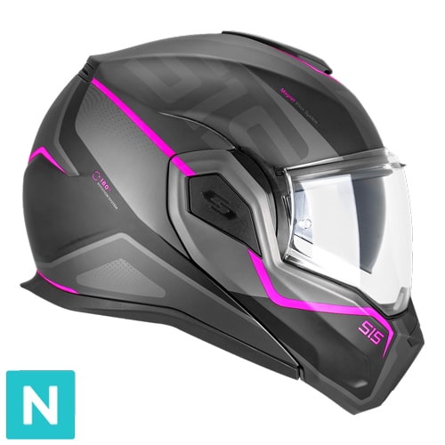 [515S-ALV-20 A1] Casco Modular CGM 515S Verso Race Negro Fucsia Flúor Mate (XS)