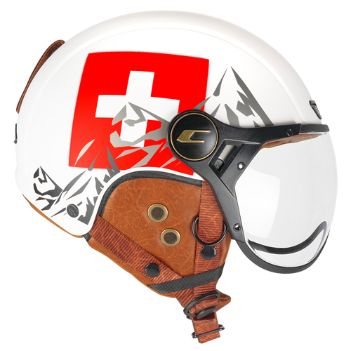 [801C-BSA-15 A1] Casco CGM 801C EBI Svizzera Blanco Rojo Mate (XS)