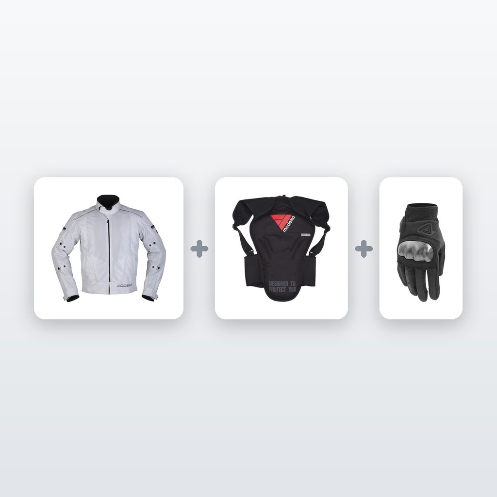 [KIT-PROTECCION] Chollo Kit Moto Protección: Chaqueta + Espaldera + Guantes