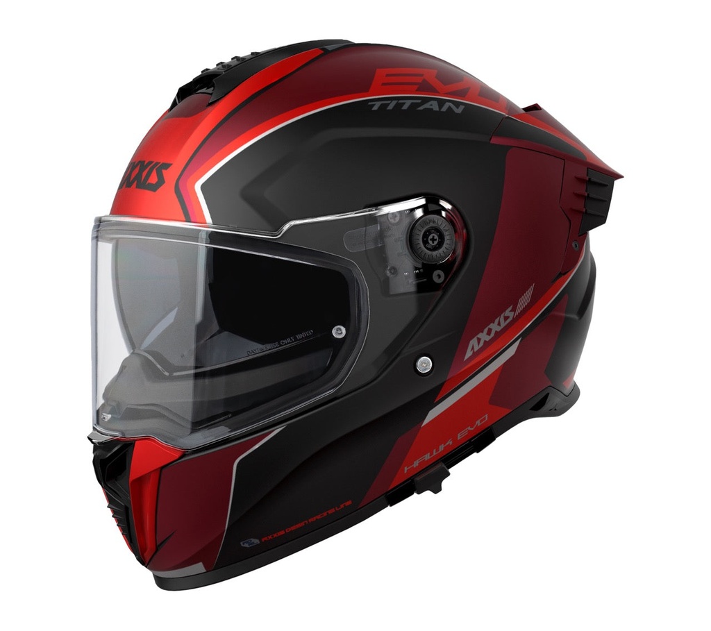 [4321B081533] Casco Axxis FF122SV Hawk SV Evo Titan B5 Rojo Mate (XS)