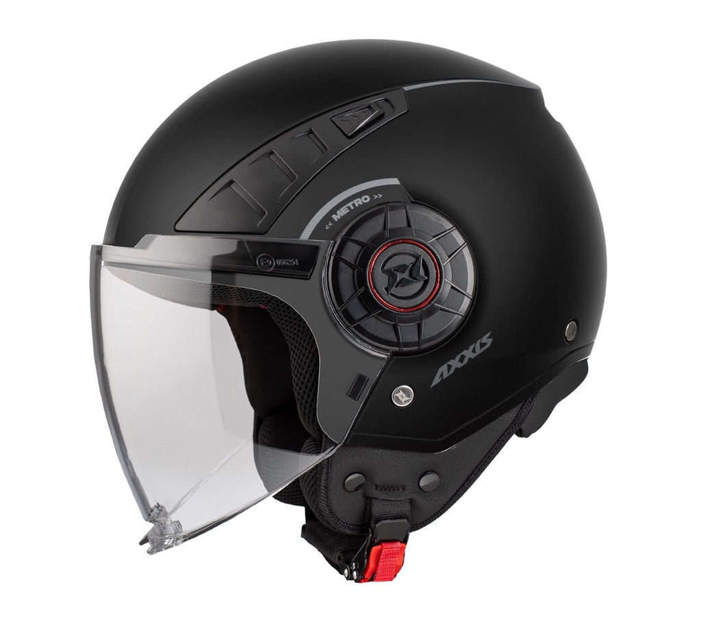 [4333B120132] Casco Axxis OF513B Metro S Solid V2 A1 Negro Mate (XXS)