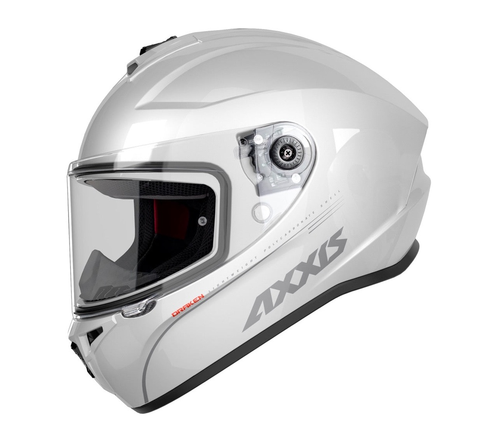 Casco Axxis FF112D Draken S Solid V.2 A10 Blanco Perla Brillo