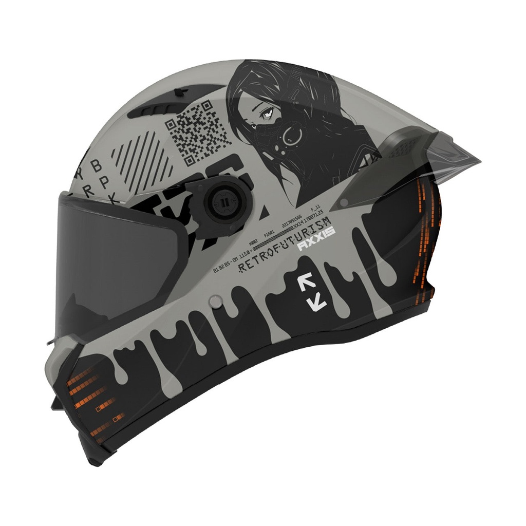 [4364C48C4103] Casco Axxis FF132 Fenix Cyberpunk C4 Brillo (XS)