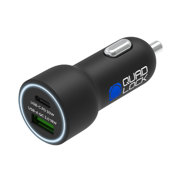 QUAD LOCK Cargador para mechero QUAD LOCK doble USB (C+A) 48W