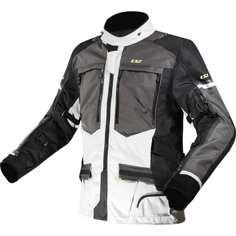 Chaqueta Moto LS2 Norway Hombre Negro Gris Amarillo