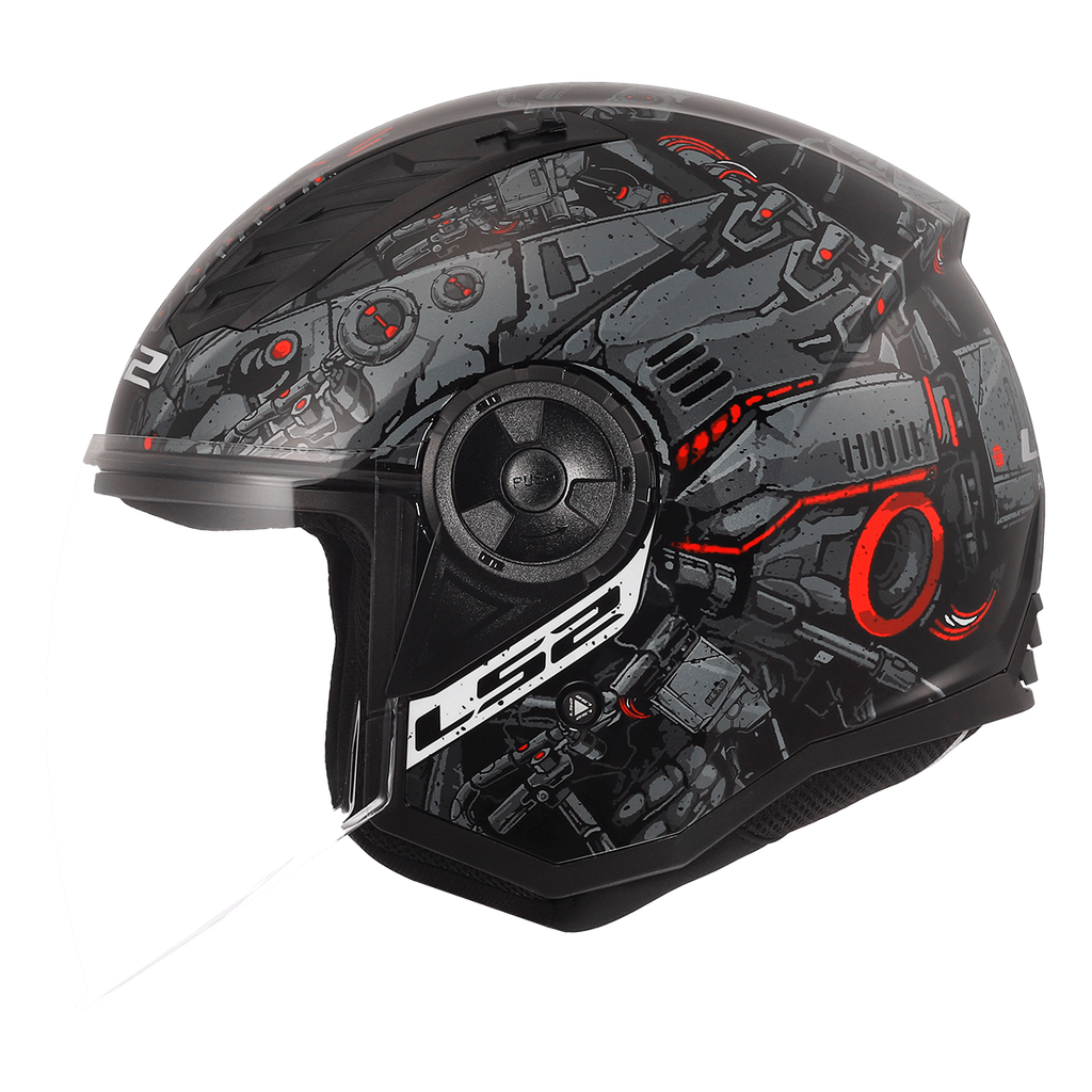 LS2 OF616 Airflow II Creatur Grey RED-06 3XL