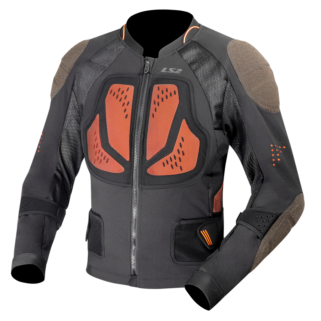 LS2 X-terrain Man Jacket Black H-v Orange 3XL