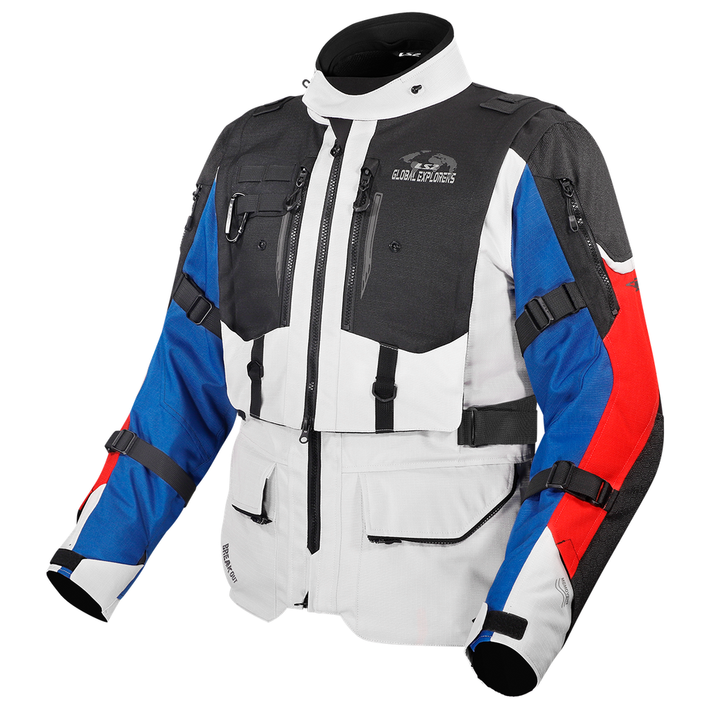 LS2 Breakout Man Jacket Grey Blue Red 3XL