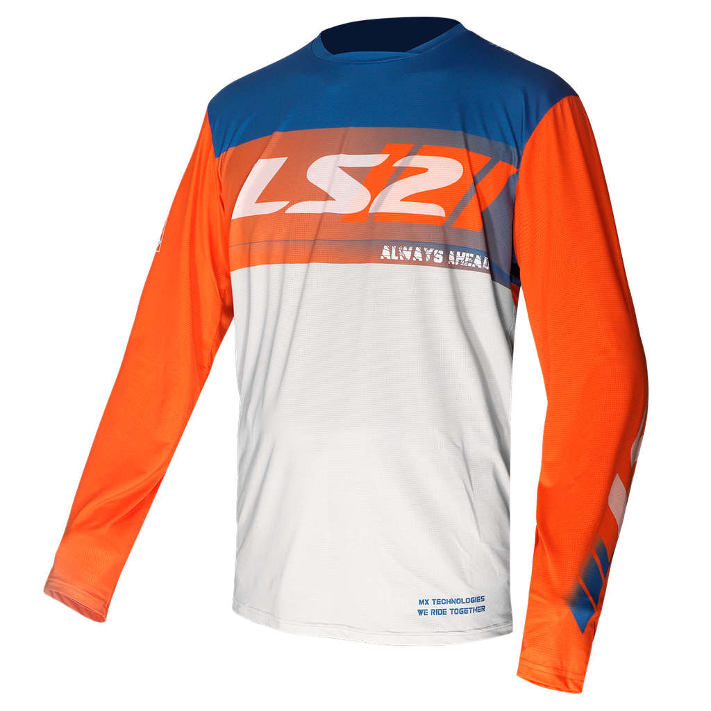 LS2 Gravel Jersey Orange Blue Grey 3XL